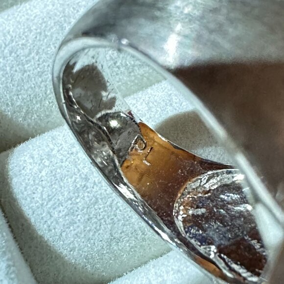 Park Lane Silver-Tone Bean Ring Size 7 Sleek Modern Design - Picture 10 of 10